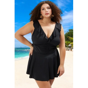 Konforlu Büzgülü Rahat Kesim Büyük Beden Mayo Yaz Koleksiyonu Şık Detaylı