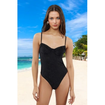 Bağlamalı V Yaka Mayo Banyo Kıyafeti Yüksek Konfor Swimsuit Ergonomik Kesim Şık Detaylı