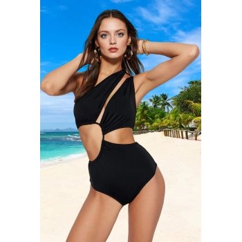 Desenli Tek Omuz Mayokini Klora Dayanıklı Yüksek Konfor Hızlı Kuruyan Esnek Kumaş