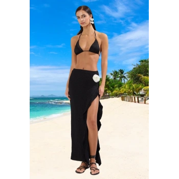 Volanlı Pareo Özel Tasarım Plaj Ve Havuz Klora Dayanıklı