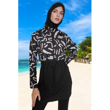 Desenli Tesettür Plaj Giyim Hızlı Kuruyan Klora Dayanıklı Özel Tasarım Yaz Koleksiyonu