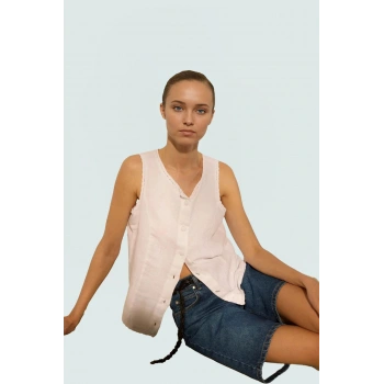 100 Keten Dokuma Bluz Hakim Yaka Dantel Detay Yazlık Crop Rahat Ve Şık Yüksek Kalite