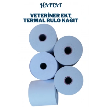 10 Rulo Veteriner EKG 50mmx25metre Tam Metrajlı Yüksek Kaliteli DÜZ Rulo Termal Kağıt