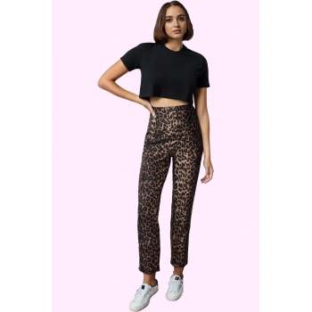 Kadın Yüksek Bel Cigarette Kalıp Dokuma Pantolon Finike Günlük Kullanım Yaz Aylarının Vazgeçilmezi