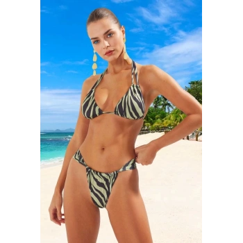Modern Desenli Bikini Takımı Özel Tasarım UV Korumalı Ergonomik Kesim Klora Dayanıklı