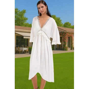 A line Maxi Plaj Elbisesi Crinkle Dokuma Viskoz Yaz Günlük Kullanım İçin Profesyonel Görünüm