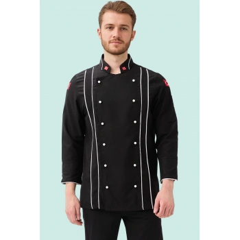 Aşçı Ceketi Kruvaze Profesyonel Hispanica Şef Nefes Alabilir Şık Mutfak