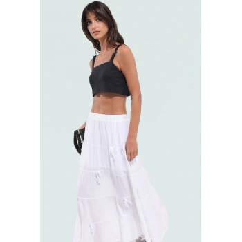 Basic Crop Bluz 87% Polyester 13% Elastan Yazlık Rahat Kaliteli İşçilik Seçkin Malzeme