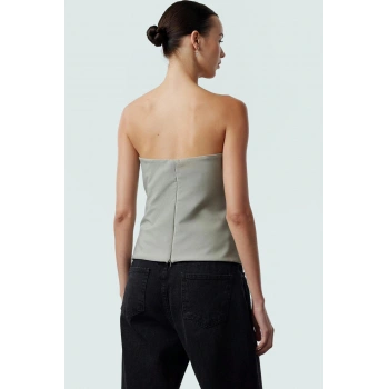 Basic Straplez Bluz %88 Polyester %12 Elastan Renk Yazlık Günlük Kullanım İçin