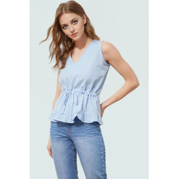 Belden Bağlamalı Kolsuz Bluz Rahatlık ve Şıklık Bir Arada Yüksek Kalite Dayanıklı Malzeme