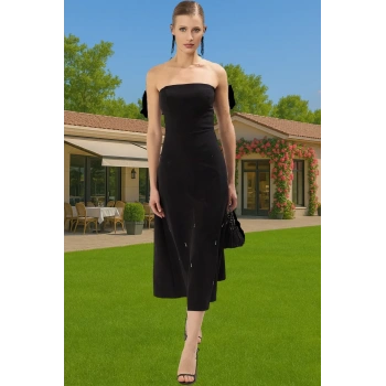 Beyaz Dokuma Midi Abiye Elbise Carmen Yaka Yazlık Rahat Ve Şık Zarifane Tasarım Konforlu Kesim