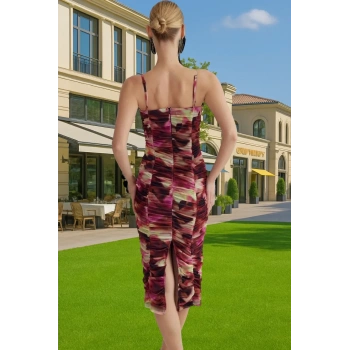 Bodycon Midi Abiye Elbise Polyester Elastan Kumaş Seçkin Malzeme Mükemmel Uyum Trend Tasarım