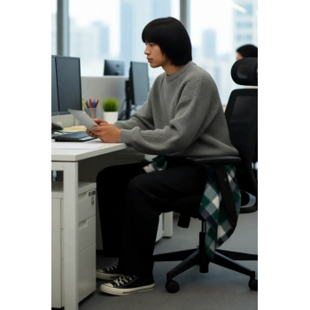 Casual Erkek Gri Büyük Beden Oversize Bisiklet Yaka Düşük Kol Triko Kazak Soğuk Günler İçin