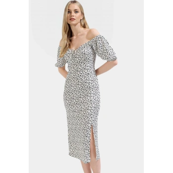 Çiçek Desenli Bodycon Midi Elbise Rahat Ve Şık Günlük Stil Kullanım İçin Özenle Seçilmiş
