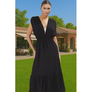 Çiçek Desenli Maxi Plaj Elbisesi Yazlık Şık Tasarım Rahat Ve Şık Özel Tasarım Trend Tasarım