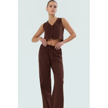 Cool & Comfort Stil Örme Yelekli Pantolon Takım Elbise Günlük Kullanım İçin
