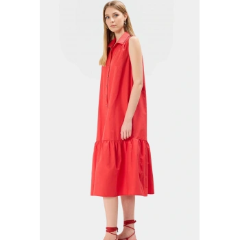 Cool & Comfort Terrycotton Gömlek Elbise Dokuma Kumaş Midi Boy Trend Tasarım Dayanıklı Malzeme