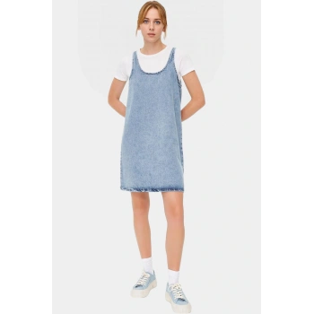 Denim Shift Mini Elbise Rahat Yazlık Stil Trend Tasarım Ve Şık Profesyonel Görünüm