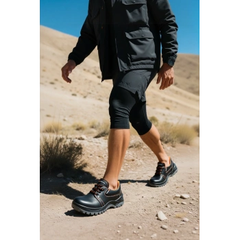 Deri Erkek İş Güvenliği Ayakkabısı Rolax 106 Mekap Cilt Suya Çelik Burunlu