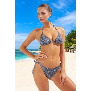 Desenli Üçgen Bikini Takımı Ergonomik Kesim Özel Tasarım Yüksek Konfor