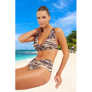 Drape Desenli Bikini Takımı Klora Dayanıklı Su Sporları İçin Yüksek Konfor Premium Kalite