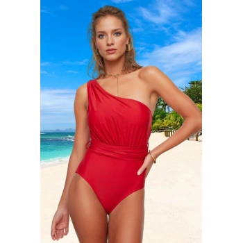 Drape Tek Omuz Mayo Havuz Mayosu Su Sporları İçin Plaj Ve