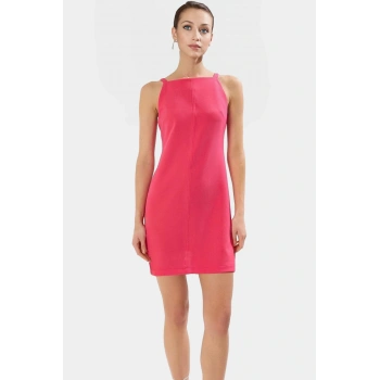 Düz Kesim Kolsuz Mini Elbise 88cm Polyester Elastan Dokuma Trend Tasarım Özenle Seçilmiş