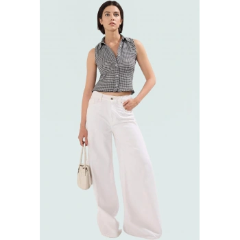 Ekose Gömlek Yaka Örme Bluz Rahat Günlük Tasarım Modern Stil Seçkin Malzeme Trend