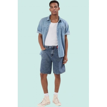 Erkek Baggy Fit Denim Şort Pamuk Günlük Kombinler İçin Hafta Sonu Yaz Aylarının Vazgeçilmezi