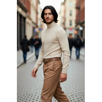 Erkek Balıkçı Yaka Triko Kazak Regular Kalıbı İle Günlük Ve Smart Kombinler İçin İdeal Bir Parça