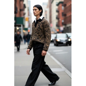 Erkek Basic Oversize Polo Yaka Dokuma Triko Kazak Kışın Şıklığıyla Günlük Stilin Tamamlayıcısıdır