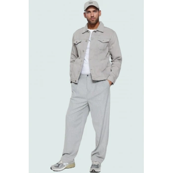 Erkek Basic Palazzo Pantolon Normal Bel Geniş Paça Rahat Günlük Kullanım Hafta Sonu