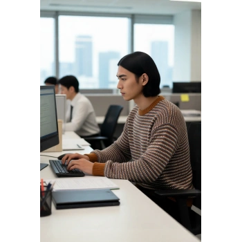 Erkek Basic Regular Fit Bisiklet Yaka Çizgili Kışlık Triko Kazak Konforlu ve Şık Görünüm Sağlar