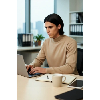 Erkek Basic Regular Fit Dik Yaka Triko Kazak Orta Kalınlıkta Yumuşak Dokusuyla Şıklık Sunar