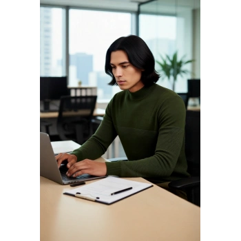 Erkek Basic Slim Fit Dik Yaka Akrilik Yün Karışımlı Uzun Kollu Triko Kazak Kış İçin İdeal Kaliteli