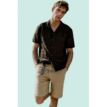 Erkek Brode Detaylı Regular Fit Kisa Kol Gömlek Günlük Yaz Kombinleri Stilin Buluştuğu Yer
