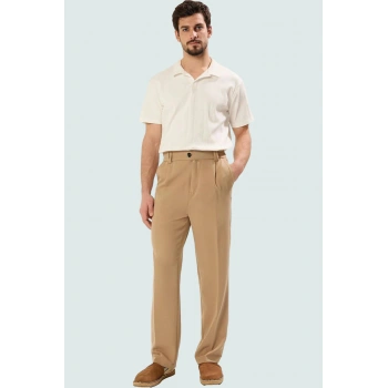 Erkek Casual Dokuma Pantolon; Renk Regular Boy Geniş Paça Finike Yaz Aylarının Vazgeçilmezi
