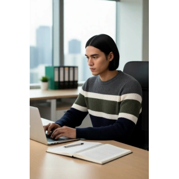 Erkek Casual Ortamlar İçin Fitted Kalıp Kalın Kışlık Bisiklet Yaka Triko Kazak Modeli. Kaliteli