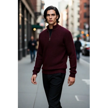 Erkek Casual Regular Kesim Uzun Kollu Triko Kazak Soğuk Günler İçin Konforlu ve Şık Bir Tarz.