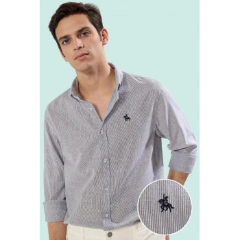 Erkek Dokuma Gömlek Regular Fit Çizgili Desen Yazlık Günlük Kullanım Yaz Aylarının Vazgeçilmezi