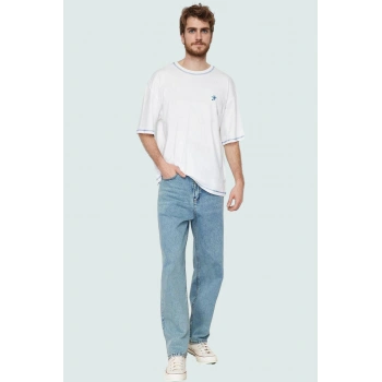 Erkek Geniş Paça Uzun Boy Kot Pantolon Pamuklu Günlük Kullanım Hafta Sonu Kaliteli Malzeme