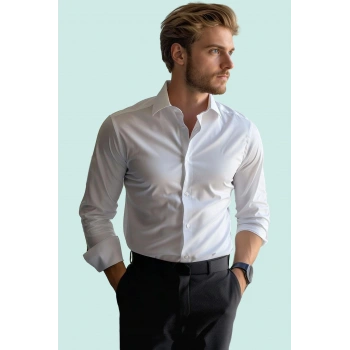 Erkek Gömlek Kolay Ütü Slim Fit Yaka Casual Dokuma Kumaş İş Ve Günlük Yaz Aylarının Vazgeçilmezi