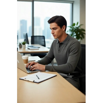 Erkek Gri Regular Polo Yaka Triko Kazak İle Kışın Smart Casual Şıklığı Yaşayın Kaliteli Şık