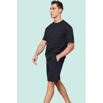 Erkek Günlük Kullanım Şort Yüksek Bel Straight Kalıp Boru Paça Rahat Yaz Şıklığı Hafta Sonu