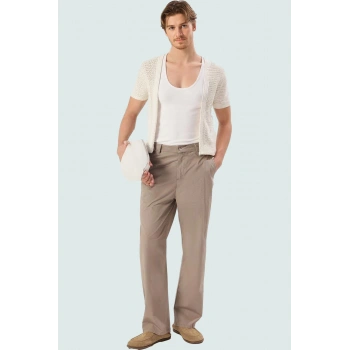 Erkek Günlük Ve Casual Stiller İçin Pamuk Straight Fit Uzun Pantolon Renk Kaliteli Malzeme