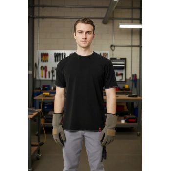 Erkek Khaki O Yaka Tshirt 92 Pamuk Morina shirt Nefes Alabilir Rahat Kesim