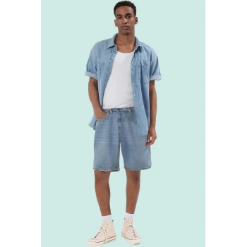 Erkek Kısa Boy Denim Şort Pamuk Rahat ve Şık Yaz Kombinleri Günlük Kullanım Modern Tasarım