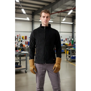 Erkek Kışlık Polar Mont Fermuarlı Isıtıcı İş Güvenliği Galanthus Sıcak Tutan Rahat Ceket