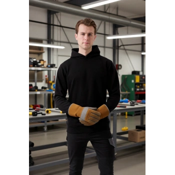 Erkek Kordonsuz Hoodie Kapüşonlu Sweatshirt Rahat Spor Tarz Giyime Uygun Sweat