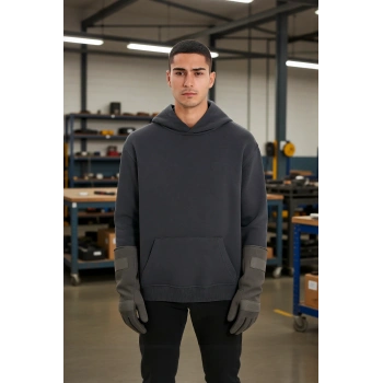 Erkek Kordonsuz Hoodie Kapüşonlu Sweatshirt Rahat Spor Tarz Giyime Uygun Sweat